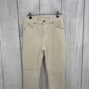 AG Adriano Goldschmied Jeans Womens 26 Cream Mari Crop High Rise Slim Straight